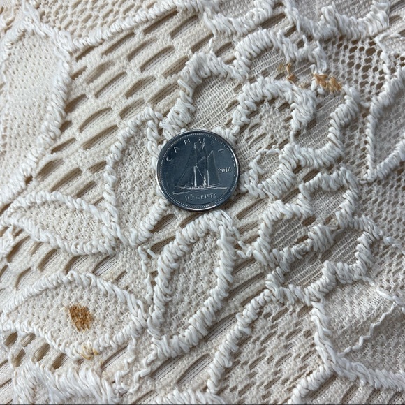 VTG Twenty One Cream Lace Floral Mini Dress Size M - Picture 13 of 14